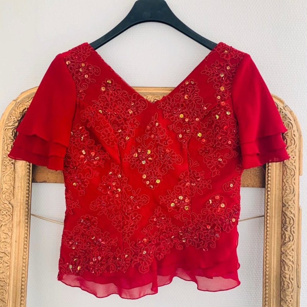 Top  Creatif Paris made in Paris real Vintage 80s 70s beads and trims